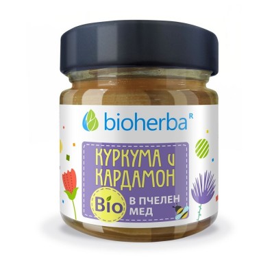 Куркума и Кардамон в Био Пчелен мед, 280 гр.