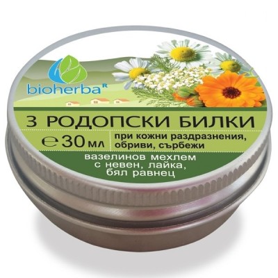 Мехлем 3 РОДОПСКИ БИЛКИ при кожни раздразнения, обриви, 30 мл