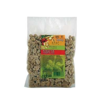 СУРОВО КАФЕ НА ЗЪРНА РОБУСТА, 100 гр.